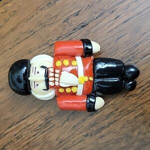 Vtg Hand-Made Nutcracker Brooch
